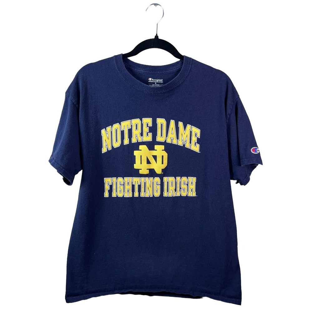 Champion Notre Dame Fighting Irish Navy Blue Graphic T-Shirt Mens Large
